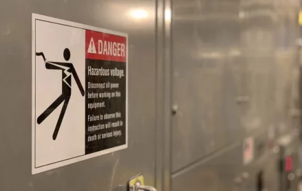 Hazardous voltage sign