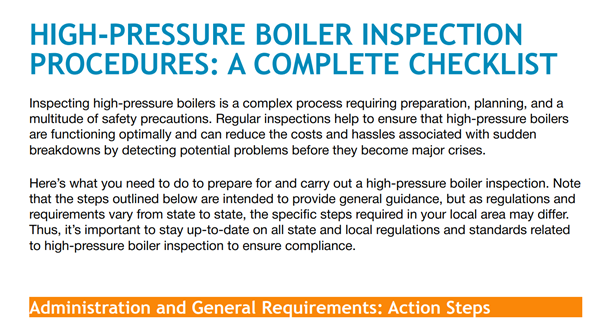 boiler inspection checklist