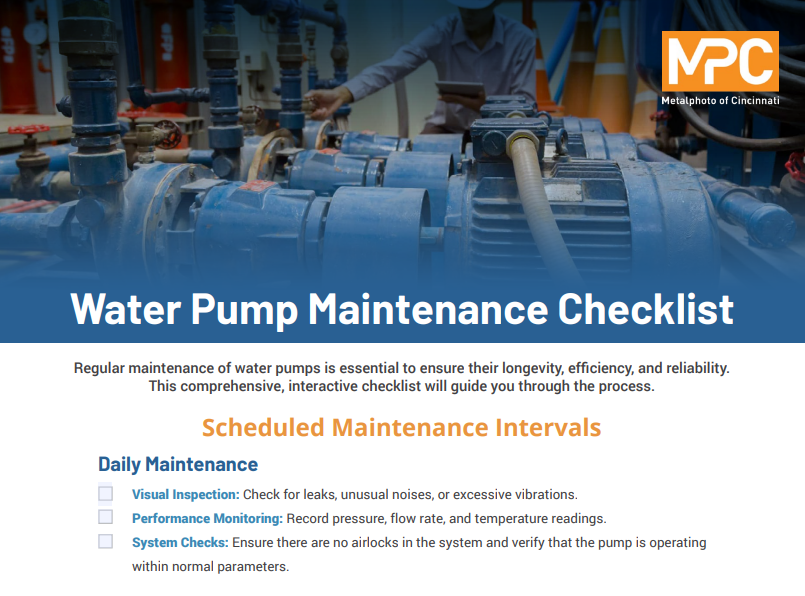 Water Pump Maintenance Checklist