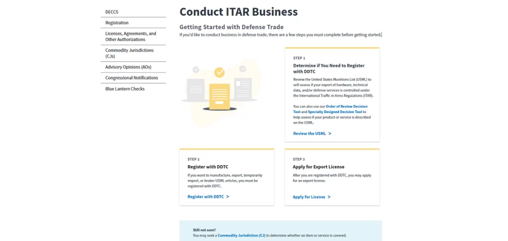 Conducting ITAR business